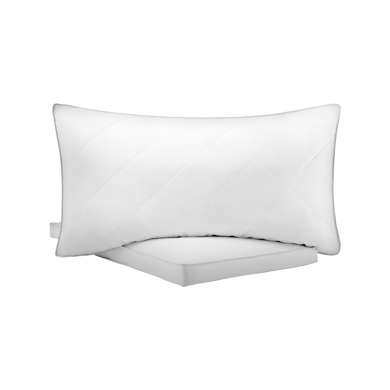 Luxury Hotel Bed Pillows Set Of 2 Supportive Down Alternative White_voghion.com